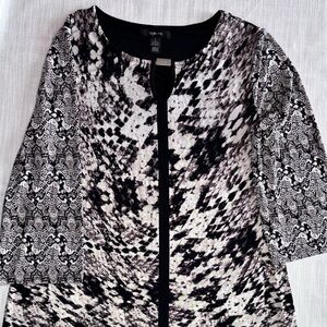 Style & Co. Black and White Long Sleeve Dress